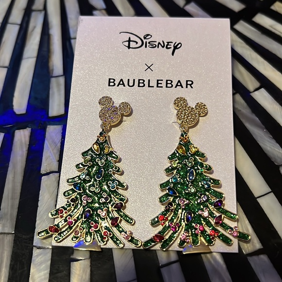 Disney BaubleBar Mickey Christmas Tree Earrings - Picture 5 of 9